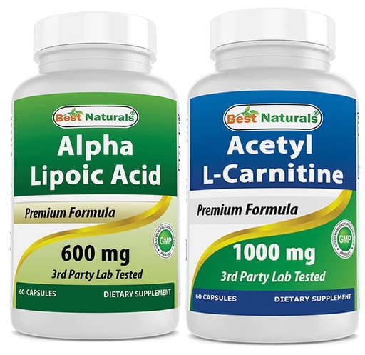 [BRSRMBT3OAPAKEY4] Best Naturals Alpha Lipoic Acid 600 mg & Acetyl L-Carnitine 1000mg