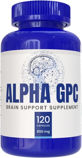 [BRSRAZIYCUIBY3LV] Альфа GPC Supplement, 120 капсули, 850mg Servings, Brain Support Aid, що підтримує фокус, пам'ять та енергія, виготовлений в США
