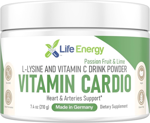 [BRSRAGIBAQIGY3YV] High-Dosed 2000mg Vitamin C & L-Lysine Trinkmischung Pulver | Herz, Arterien, Kollagen & Immununterstützung | Passionsfrucht & Lime | Stomach-Friendly | Non-GMO Sugar-Free Vegan Doctor-Formuliert | 210g Größe