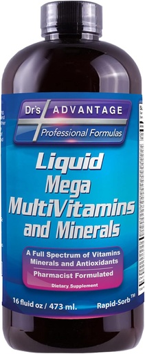 [BRSWIZQYA55QME3U] Drs Advantage - Flydende Mega MultiVitaminer og mineraler 32oz [Sundhed og skønhed]