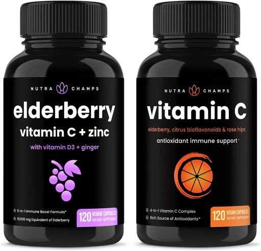 [BRSWYZARBMIA2FA3] NutraChamps Elderberry and Vitamin C Capsules Bundle