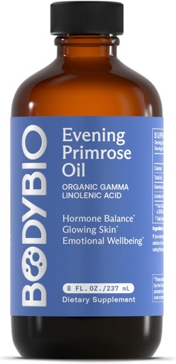 [BRSWIZ3RAJYAKGDO] BodyBio Evening Primrose Oil - Natural Gamma Linolenic Acid for Healthy Skin & Hormone Balance - Non-GMO, Cold Pressed - 8oz