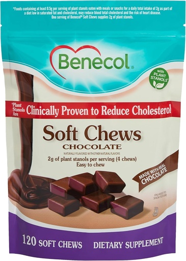 [BRSWGZICA4FGGFA6] Benecol® Soft Chews - izdelan s klinično dokazano Holesterol-Spodnje rastline Stanols - Cholesterol Management Supplement (120 Chocolate Chews)