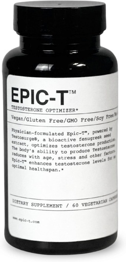 [BRSRAGQDPIFWACDJ] สูตรรองรับ EPIC-T – 60 servations | เวก้า, Glute-free-No-GMO, Soy-free Supplement with Testos   Plan-Bassed Blad with B Complex, Zync, Rhodiola, และ Boron