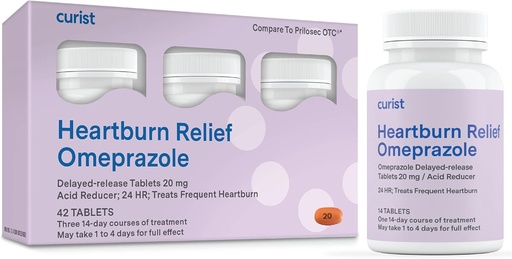 [BRSW2CQKOUPW2CT2] Curist Omeprazole 20mg Tablet - 42 Şərh gecikmiş-Release Tabletlər - Heartburn Yardım üçün Acid Reflux Medicine