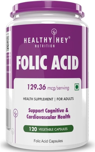 [BRSRAGQRDIDWEAI6] Folic Acid - 120 Veg Capsules