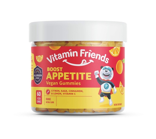 [BRSWIFYMAYBRC2LG] Vitamin Friends - Natural and Vegan Appetite Stimulant Gummies for Children- Zero Allergen Kids Vitamins - Orange Flavor (60 Gummies)