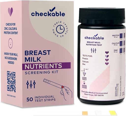 [BRSRO2QZBECRMFA3] Checkable Breast Milk Testing Strips for Safe and Confident Feeding, 30 Secs Home Milk Screening Strips for Breastmilk - 50 Count
