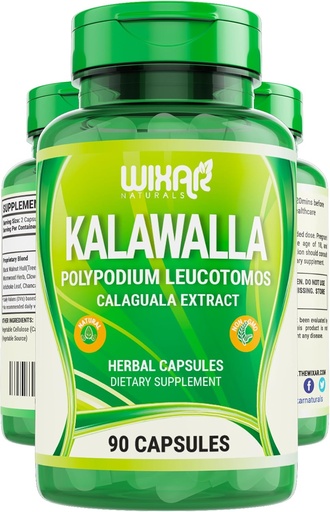 [BRSROAABCENGAA3F] Wixar Polypodium Leucotomos Capsules – Calaguala Fern leaves Extract Herb with Polypodium Leucotomos Pills - Vegetarian Immune, Skin, Alkaline Support supplements for Men ' Women – 90 Capsules