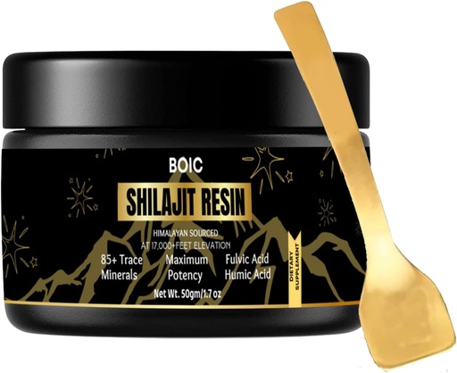 [BRSROBQCOEHQKG3K] Beneficios de resina de Himalaya negro pura Energía &amp; Apoyo inmunitario para hombres de mujeres (50Gm / 1.7 Ounce, 100 días de servicio)