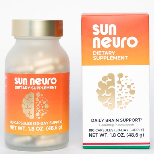 [BRSROC36A5YGYHI4] Sun Chlorella Sun Neuro Nootropic Brain Supplement - Daily Memory Concentration & Focus Supplement for Women & Men - Natural Plasmalogen Boost from Sea Pineapples - 180 Capsules