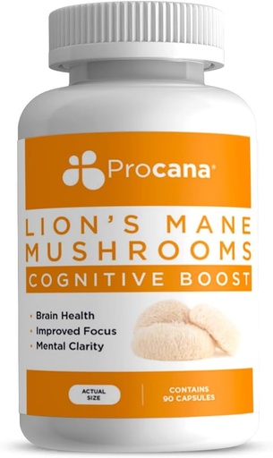 [BRSROCD5AB5AA2D6] Lions Mane Mushroom Capsules (Extra Strength 1,500mg/serving) for Brain Health, Mental Clarity, Memory and Focus. 45,000mg per Bottle 90ct