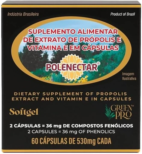 [BRSWKHY5CINQKYAZ] 2 Пакет Polenectar Brazil Green Bee Propolis 60 Softgels 300 мг
