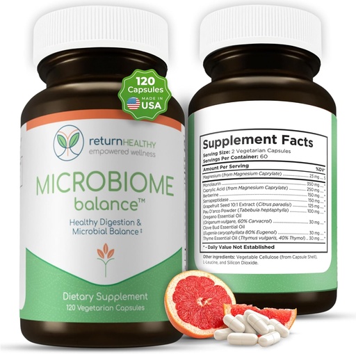 [BRSROZINOZ5WCELH] Microbiome Balance, Gut Health Supplements for Women and Men, Digestion Supplement with Monolaurin and Caprylic Acid, All-Doxification Supplement for Digestive Health, Digestive Boost 120 C