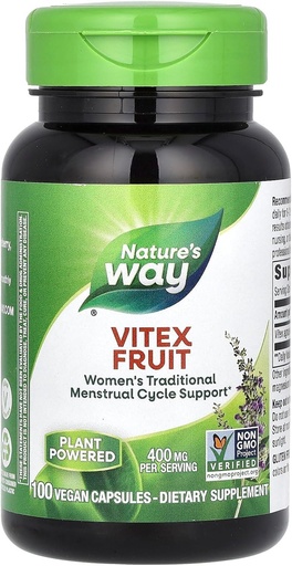 [BRSWIBQDOJ7QK336] Naturens måte Vitex frukt - 400 mg - 100 kapsler