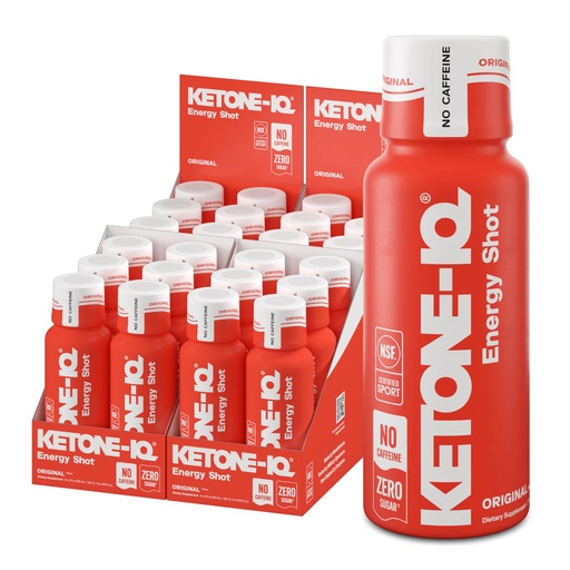 [BRSRMAT5A4NGA33U] Ketone-IQ No Caffeine Exogenous Ketones Energy Shots - 24 Pack of Caffeine Free Energy Drinks with 10g Ketones - Sugar Free, Salt Free, and All Natural (Original)