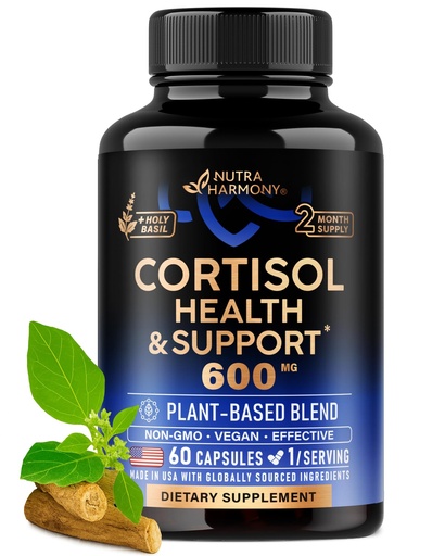 [BRSROCT4BZYW2337] Cortisol Supplement for Women - Holy Basil | Ashwagandha | Rhodiola | L-Theanine - Plant-Based Hormone Balance - Mood, Focus & Sleep Support - Made in USA - Vegan, Non-GMO - 60 Capsules for 2 Months