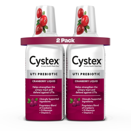 [BRSWGAIOBMJQMALP] Cystex Cranberry Urinary Health Supplement Liquid - D-Mannose, Prebiotic, & Vitamin C for Urinary Tract & Bladder Support - Daily Urinary Wellness for Women & Men, Sugar-Free - 7.6 fl oz (2 Pack)