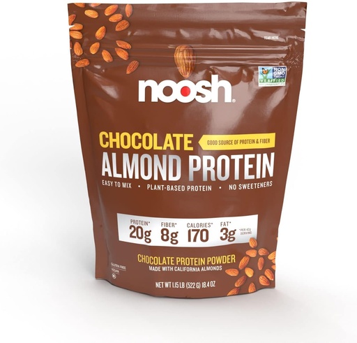 [BRSWGGIKCIPQACI2] NOSH Nhà máy Dựa theo Almond Protein Powder Chocolate 43 Gram - Vegan Powder, All Natural Ingredients, Non-GMO, Gluten Free, Kosher, đậu phộng miễn phí, Dairy Free (Chocolate)