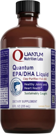 [BRSWKHYPAUAA23DL] Quantum Nutrition Labs EPA/DHA Liquid - Omega 3 Fish Oil Liquid, Omega 3 Liquid Fish Oil Supplement for Adults, Joint, Heart, & Brain Health Support - 8 Fl Oz Bottle