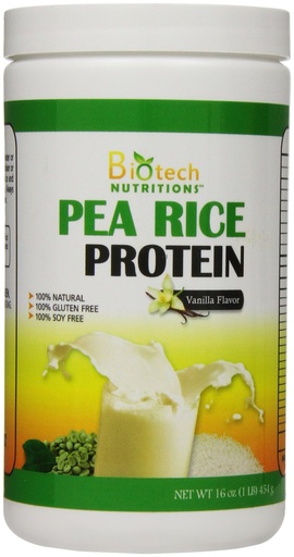 [BRSWIFDRO4HQMELC] Pure Non-GMO Pea Rice Protein, Vanilla, 16 Ounce