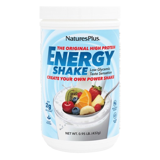 [BRSWIYQ7OQMGKADK] NaturesPlus Energy Shake - 0.95 lb - 16 Grams of Plant-Based Protein Per Serving - Contains Digestion-Supporting Enzymes - No Added Sugar - Non-GMO, Vegetarian, Gluten Free - 16 Servings