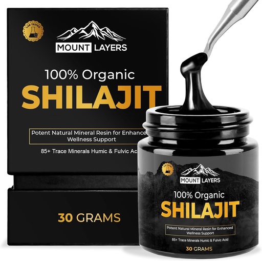 [BRSRA2QECIHAECDZ] Pure Shilajit Resin with Fulvic Acid - Himalayan Shilajit for Men &quot; Women with 85+ Trace Minerals - Supports Metabolism - Bone Health and Immune System - 500mg - 60 Servings - 30g Jar