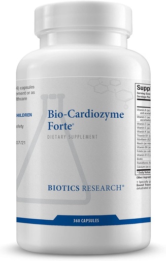 [BRSWGFARCEPB4ADA] Biotics Araşdırma Bio Cardiozyme Forte Sağlam Dövlət Multivitamin, Geniş Spectrum Formulation Kartiovasküler Sağlamlıq və funksiyası, güclü antioksidan Support 360 Capsules