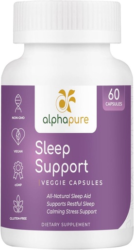 [BRSRMAYFDFYROE3F] Sleep Supplement with Melatonin, Ashwagandha, L-Theanine & Herbs - 60 Capsules