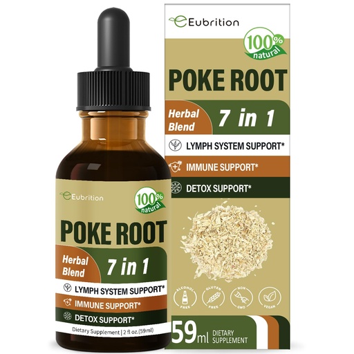 [BRSRA2T7BMGR6HY4] Poke Root Drops for Lymph System Support, Lymphatic Drainage Supplement for Lymphedema, 7 in 1 Formula with Goldenseal Extract for Immune Support, Dandelion for Detox & Cleanse. 2oz