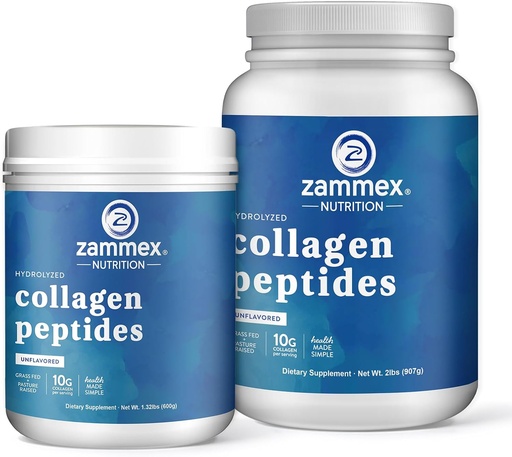[BRSROAYQCJ6GOGTG] Zammex Collagen Peptides Powder Unflavored 60+90 Servings