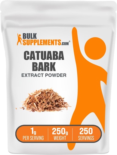 [BRSWGYDRO57GEDYV] BulkSupplements.com Catuaba Bark Extract Powder - Catuaba Bark Powder, Herbal Supplement - Vegan & Gluten Free, 1g per Serving, 250g (8.8 oz) (Pack of 1)