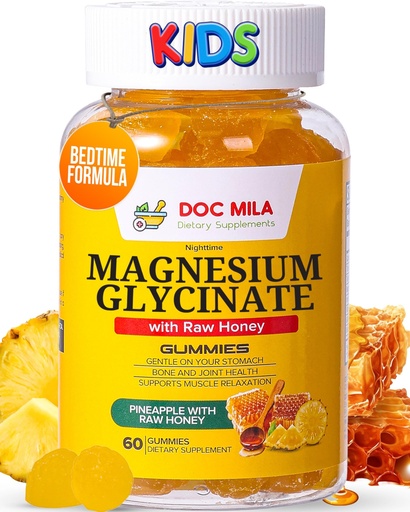 [BRSROHQCPMFAYA3Z] Magnesium Glycinate Gummies 100mg for Kids and Adults - Glicinato de Magnesio