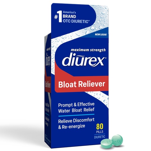 [BRSWIYLROMGQ2FT6] Diurex Ultra Re-Energizing Water Pills - Relieve Water Bloat - Feel Better & Less Heavy - 80 Count