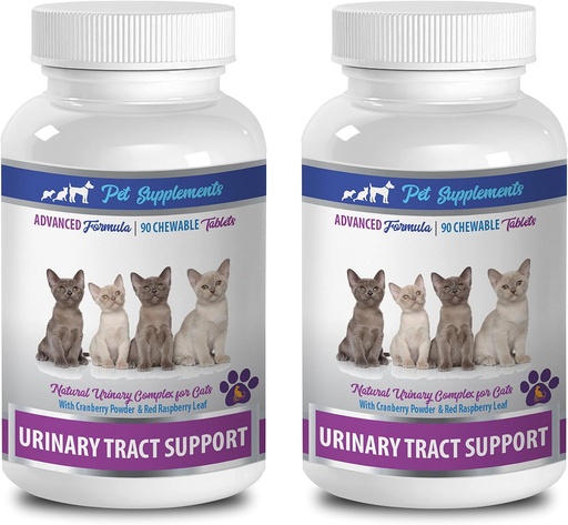 [BRSWGEIBDEFQYAIV] Urynary Tract Supplements for Cats - Urynary Tract Support - for Cats - Natural Formula - CHEWABLE - Cat Marshmallows - 2 Butelki (180 Chews)