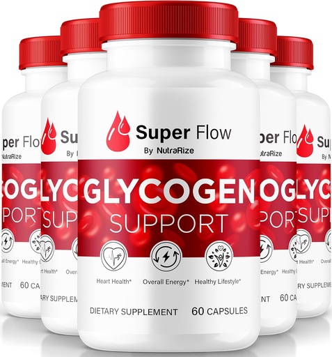 [BRSRAAQCCAIWAF3X] (5 Pack) Super Flow Glycogen, SuperFlow Glycogen Support Capsules, Super Flow Glyco Optimizer, Official SuperFlow Glyco Optimiser Caps, Super Flow Detox Cleanse, Super Flow Glycol (300 Capsules)