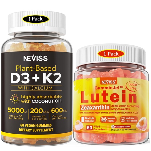 [BRSRAYDYCAJWMYDL] NEVISS Sugar Free Lutein Gummies 60 Counts + Vitamin D3 Gummies 60 Counts