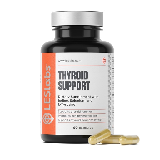 [BRSWIGTZO4GBKFY7] LES Labs Thyroid Support – Metabolic Health, Thyroid Hormone Production, Energy & Focus – Iodine, L-Tyrosine, Ashwagandha, Selenium & Turmeric – Non-GMO Supplement – 60 Capsules