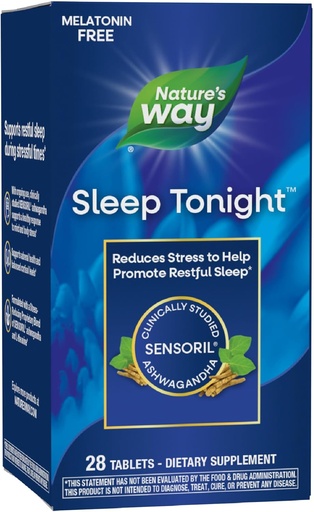 [BRSWIY33A4BAY3Y5] Nature's Way Sleep Tonight、Resful Sleep*を促進するためのストレス還元式*、AshwagandhaとL-Theanine、Melatonin無料、ビーガン、28錠(5月Varyのパッケージング)