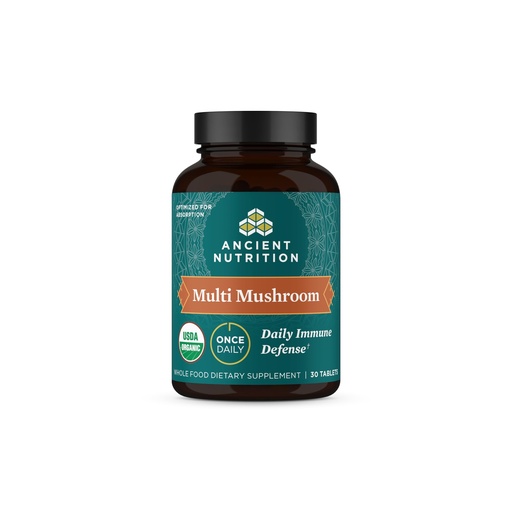 [BRSWYAY6OUCAKCQZ] Ancient Nutrition Mushroom Supplement, Organic Multi Mushroom Immune Support Tablet, Supports Stress Response, Gluten Free, Paleo and Keto Friendly, 30 Count