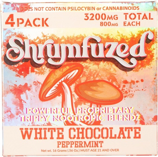 [BRSWGCA6C4MBYH3P] 独家Nootropic Gummy 3200mg - 狮子的马内,雷希,查加,和Codycep Nootropic Tripee Mushroom Blend(4,白巧克力辣椒薄荷)