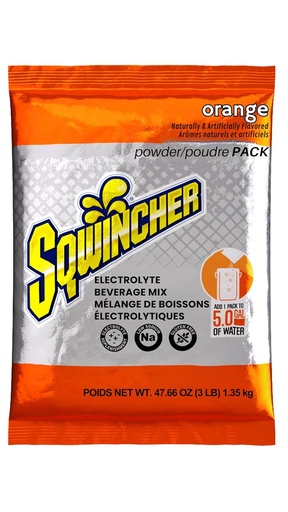 [BRSWIY32BAEBOD3E] Sqwincher Powder Pack| Orange Flavored | Low Calorie | Low Sodium | Electrolyte Replenishment Hydration Drink Mix | Just Add to 5 Gallons of Water | 47.66 oz packet (pack of 16)