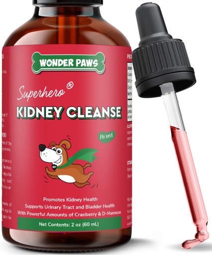 [BRSROGQCCEJWOYDP] Wonder Paws Premium Kidney Support for Dogs – Cranberry Supplement for Dogs – Dog UTI Treatment – Supports Bladder, Detox, Urinary & Kidney Health – Liquid Kidney Supplement for Dogs 2 oz (60ml)