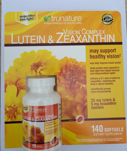 [BRSRAEINCIORSFLG] Tru-Nature Vision Complex Lutein & Zeaxanthin, a Bundle of 140 Softgels