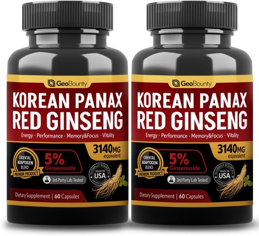 [BRSROHANBMPWAFY3] Korean Red Panax Ginseng Capsule 2 Pack, Panax Ginseng Supplements, 2 Value Pack 3140mg (Ginsenoside 5%)