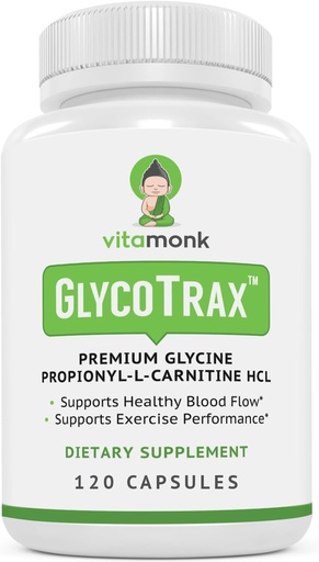 [BRSWGZY3OVYAMDL5] VitaMonk GlycoTraxTM GPLC Erittäin suuri pullo - 120 kapselia korkean absorption Glysiini Propionyyli-L-karnitiini ilman keinotekoisia täyteaineita - Glysiinipropionyyli L Carnitiini täydentää