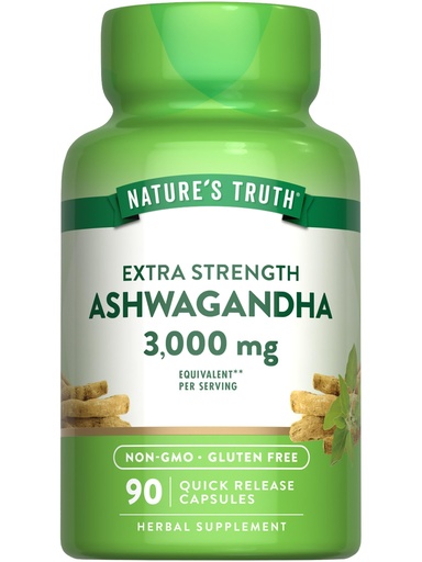 [BRSW2GQ7AAIBSG3X] Nature's Truth Ashwagandha Capsules | 90 Count | Extra Strength | with Black Pepper | Non-GMO & Gluten Free Supplement