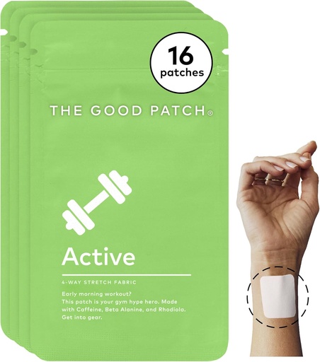 [BRSRMCQLBF5Q2EIU] The Good Patch Active Patch, Energy Support, Natural Patch with Caffeine, Beta Alanine, Rhodiola, Plant Powered Wearable Wellness, Sustained Release (16 Total Patches)