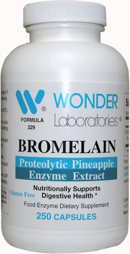 [BRSWIGILDF6AAC36] Wonder Labs Bromelain 2000 150mg, Proteolytic Pineapple Enzyme Extract, Nutritionally Supports Digestive Health - 250 Capsules