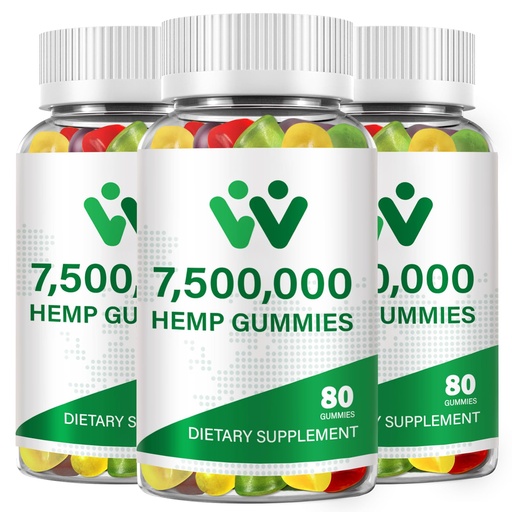 [BRSW2CQBBF5R4DY3] 3 Packs Organic Hemp Gummies 7,500,000 High Strength - High Potency Hemp Oil Infused Gummiеs - Natural Hemp Candy Supplements - 240 Gummiеs